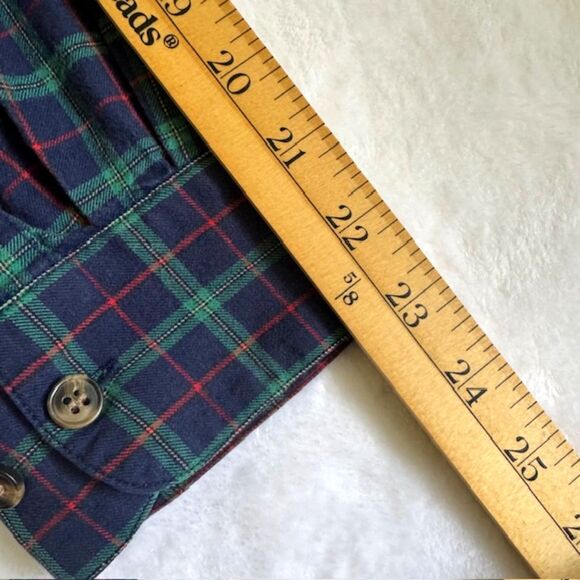 ORVIS Mens LS Button Down Shirt SZ L Blue-Green-Red Plaid Cotton & Wool Outdoors - Picture 10 of 11